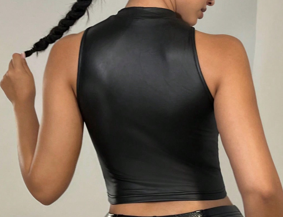 Leather Cat top