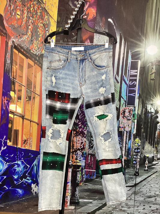 KDNK Plaid Jeans